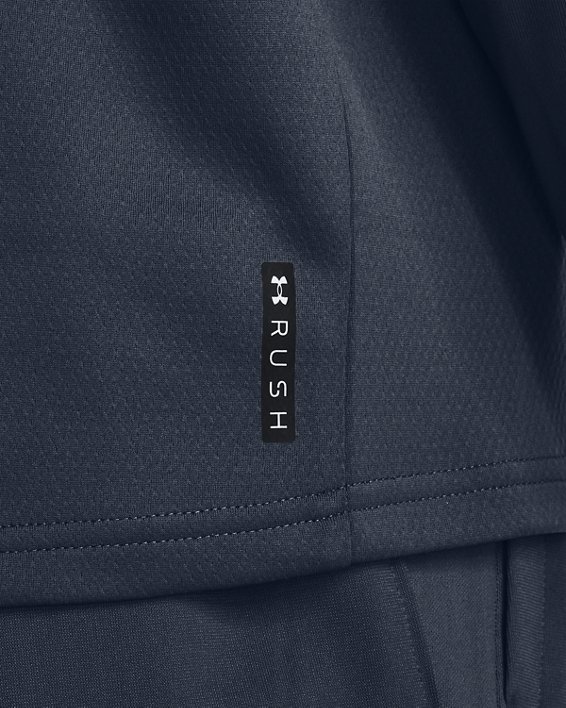 男士UA RUSH™ Warm-Up連帽上衣 in Gray image number 3